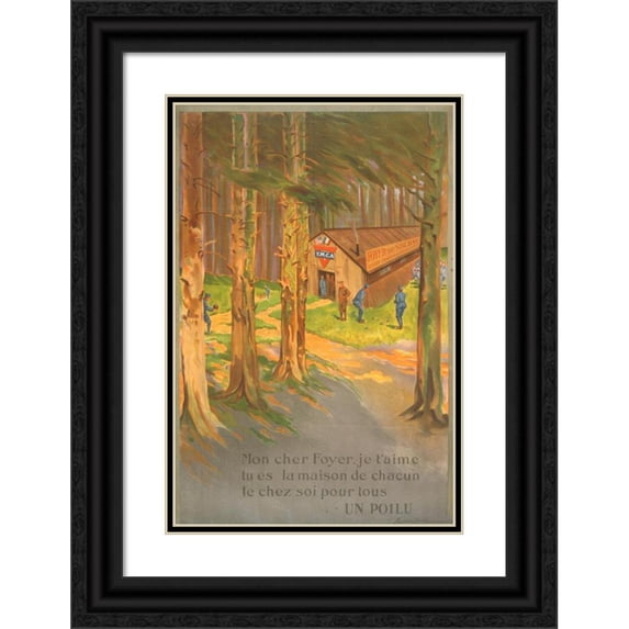 Lawrence Harris 13x18 Black Ornate Wood Framed Double Matted Museum Art Print Titled - My Dear Fireplace, I Love You You Are the House of Everyone's Home for All - a Hairy (1918)