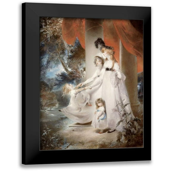 Lawrence, Sir Thomas 15x18 Black Modern Framed Museum Art Print Titled - Portrait of Mrs Ayscoghe Boucherett