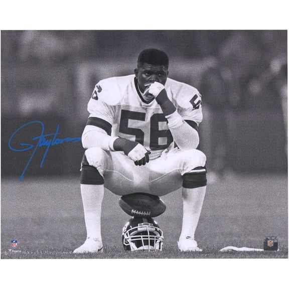 Lawrence Taylor New York Giants Autographed 16" x 20" Helmet Sit Photograph - Blue Ink - Fanatics Authentic Certified