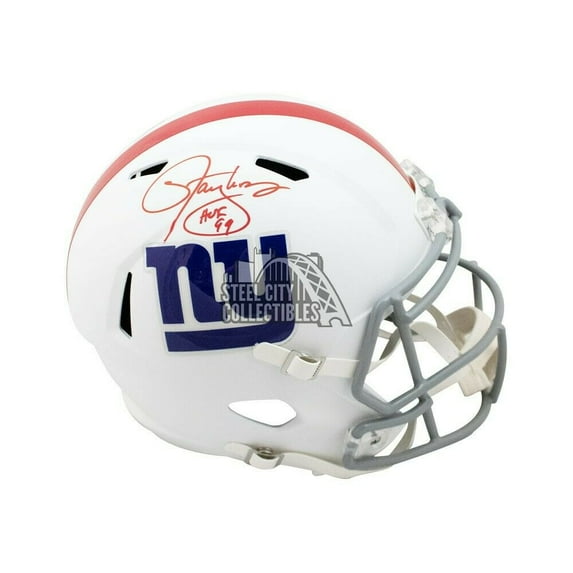 Lawrence Taylor Signed Helmet - HOF Flat White Replica F S BAS