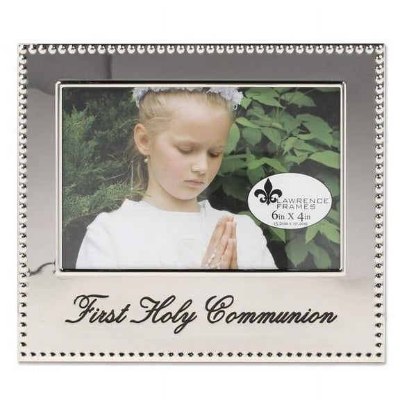 LawrenceFrames  4 x 6 in. First Holy Communion Picture Frame, Silver