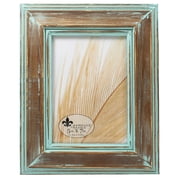 LawrenceFrames 733157 5 x 7 in. Weathered Wood with Verdigris Wash Picture Frame, Brown