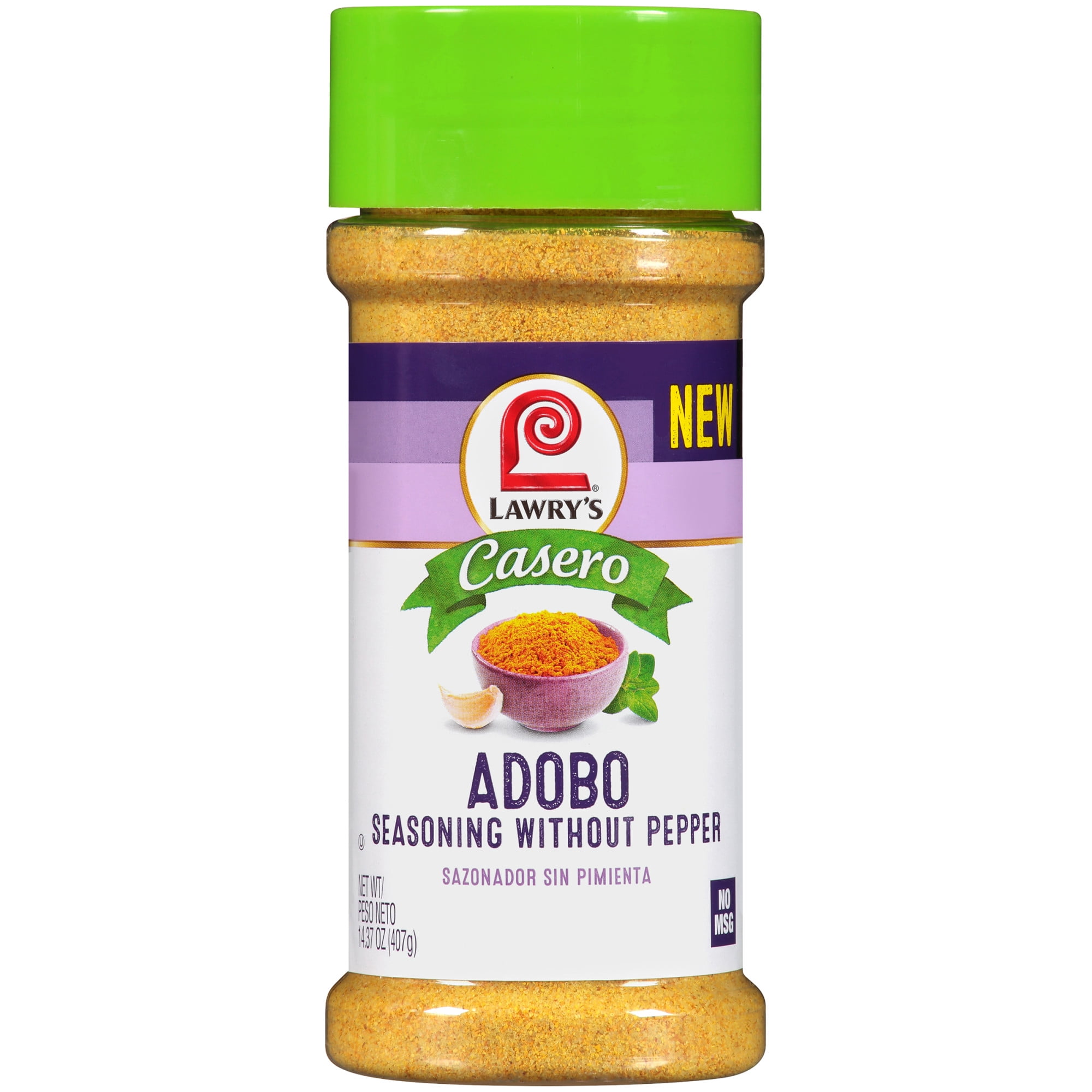 Lawry's Casero Without Pepper Adobo Seasoning, 14.37 oz Mixed Spices