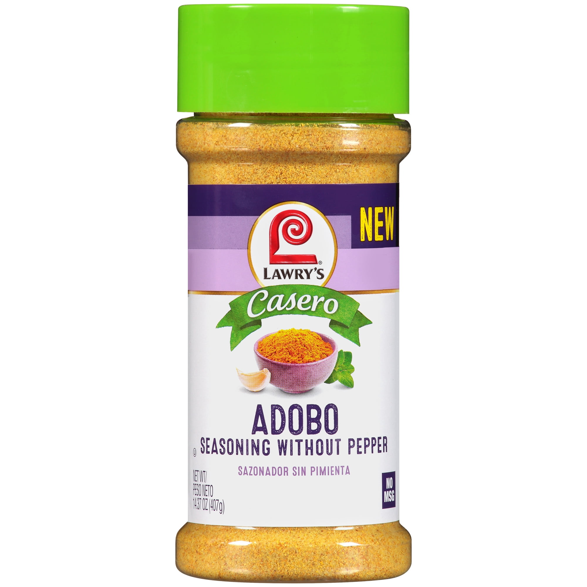 Lawry's Casero Without Pepper Adobo Seasoning, 14.37 oz