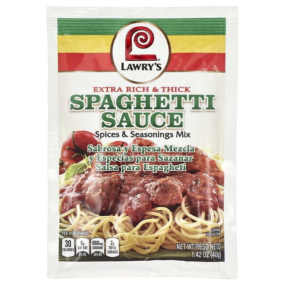 Lawry's, Extra Rich & Thick Spaghetti Sauce, Spices & Seasonings Mix, 1.42 oz (40 g) Pack of 2