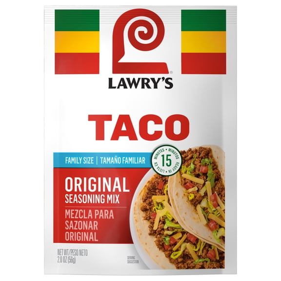 Lawry's Family Size Original Taco Seasoning Mix, 2.0 oz Packet