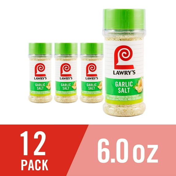 (12 pack) Lawry's Kosher Coarse Ground With Parsley Garlic Salt, 6.0 oz Bottle