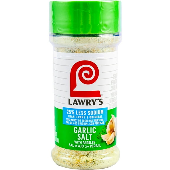 Lawry's Kosher 25% Less Sodium Garlic Salt With Parsley, 5.62 oz Bottle