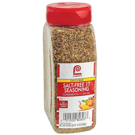 Lawry's Salt Free 17 Seasoning, 10 oz H2FSD- One 10 Ounce Container of 17 Seasoning Spice Blend Including Toasted Sesame Seeds, Turmeric, Basil and Red Bell Pepper for Seafood Poultry and Beef