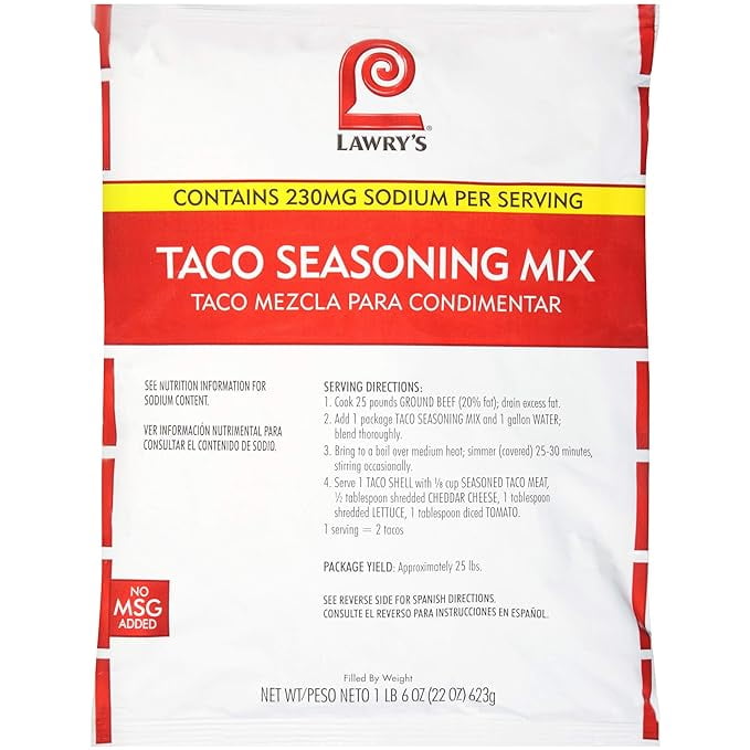 Lawry's Taco Seasoning Mix, 22 oz - One 22 Ounce Packet of Taco ...