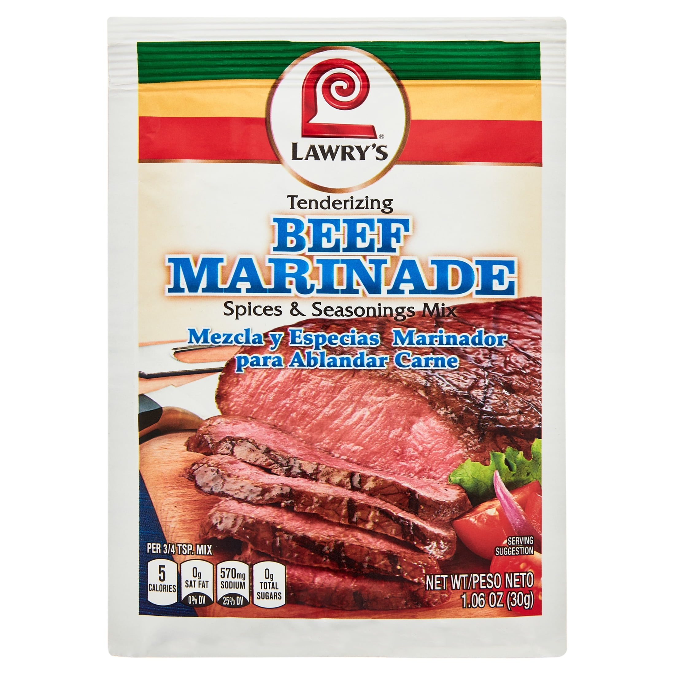Lawry's Tenderizing Beef Marinade Spices & Seasonings Mix, 1.06 oz