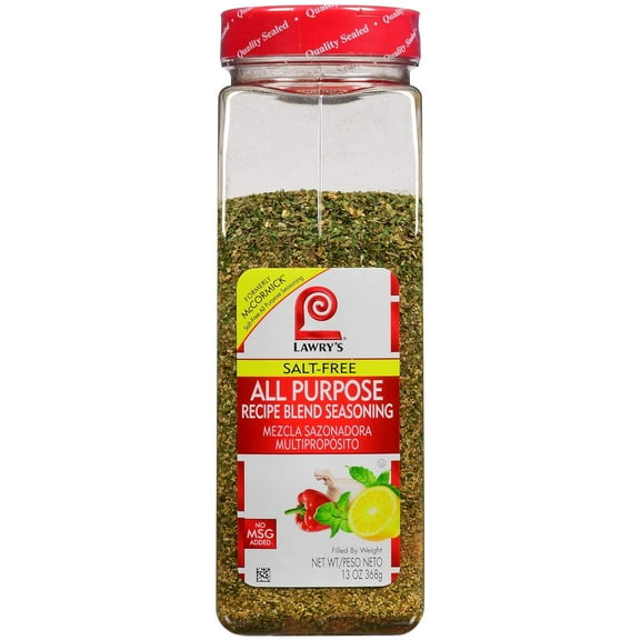 Lawrys Salt Free All Purpose Recipe Blend Seasoning, 13 Ounce - 6 per case.