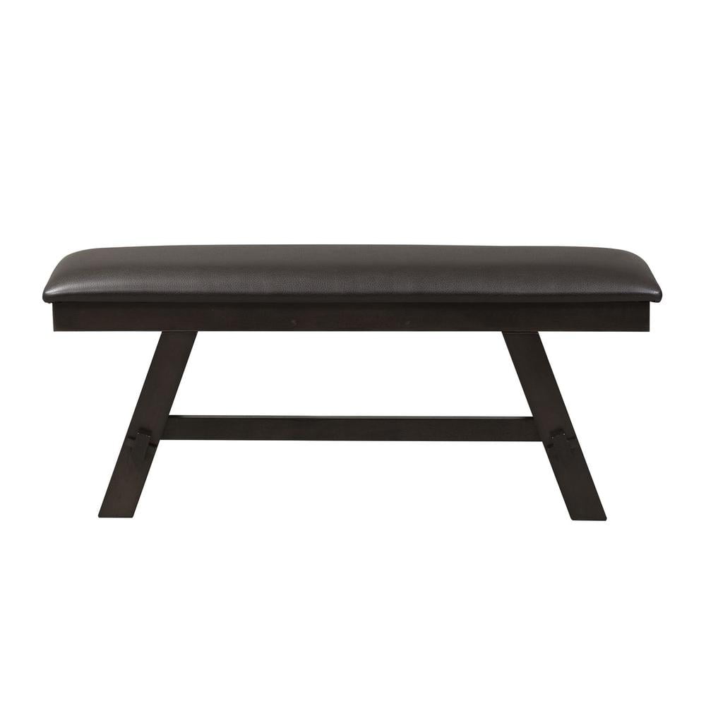 Lawson Dark Espresso Transitional Bench with Chocolate Upholstery
