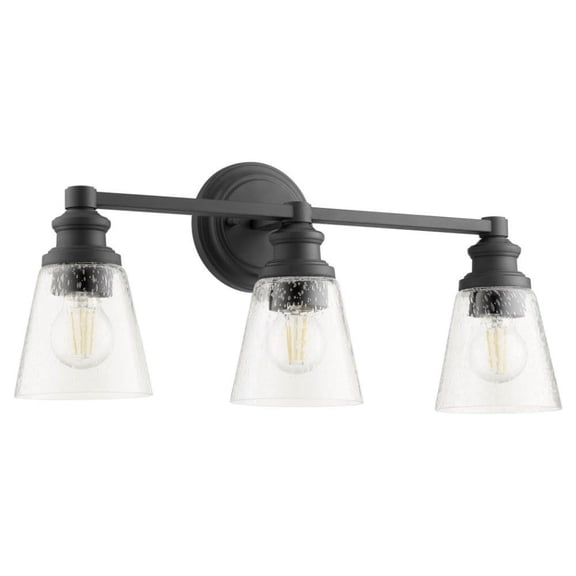Lawson Manor 3 Light Vanity Light in Soft Contemporary Style 23 inches Wide By 10 inches High-Noir Finish-Clear Glass Color Bailey Street Home