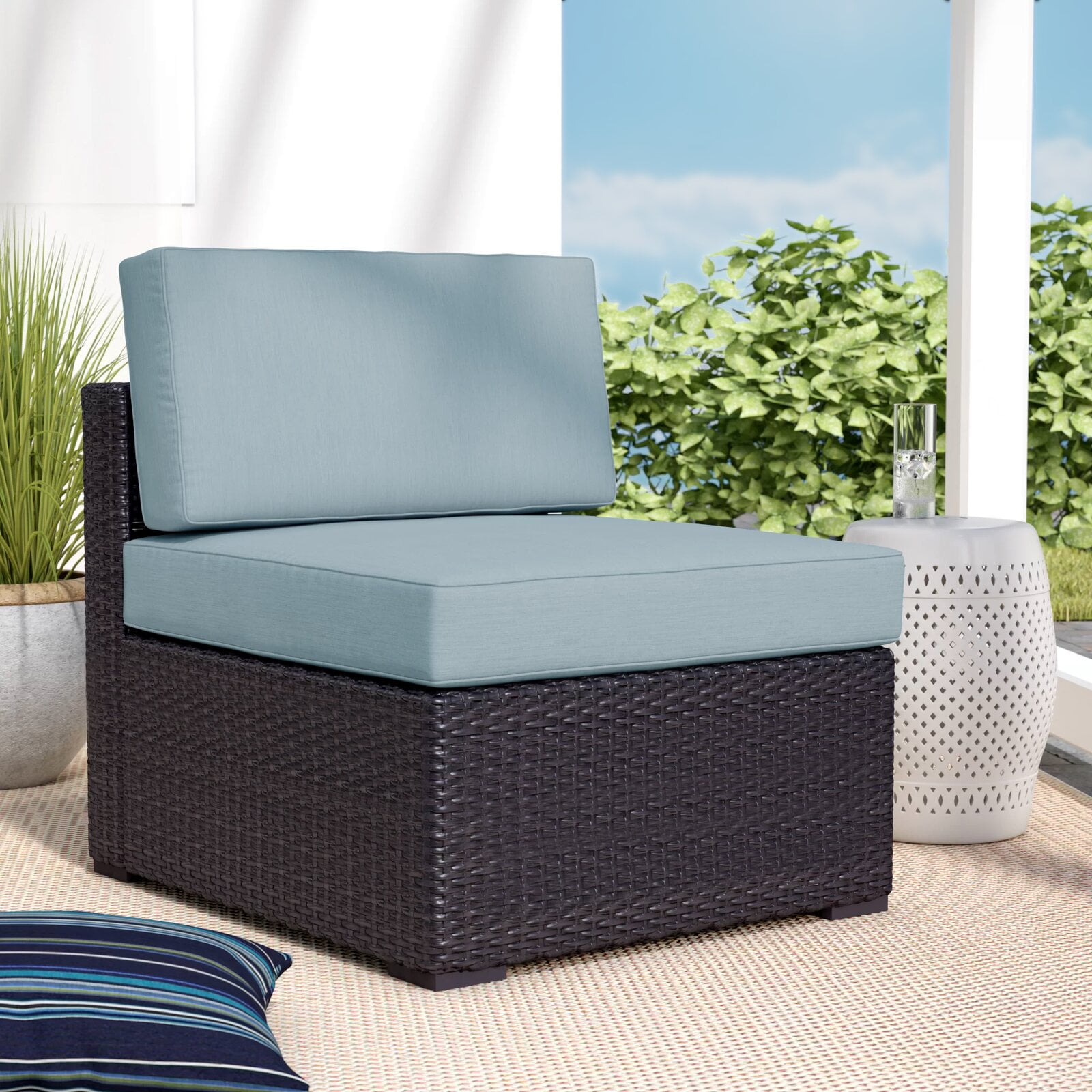 Lawson wicker loveseat with cushions hotsell