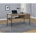 thumbnail image 1 of Lawtey 2-drawer Writing Desk with Outlet Aged Walnut, 1 of 8