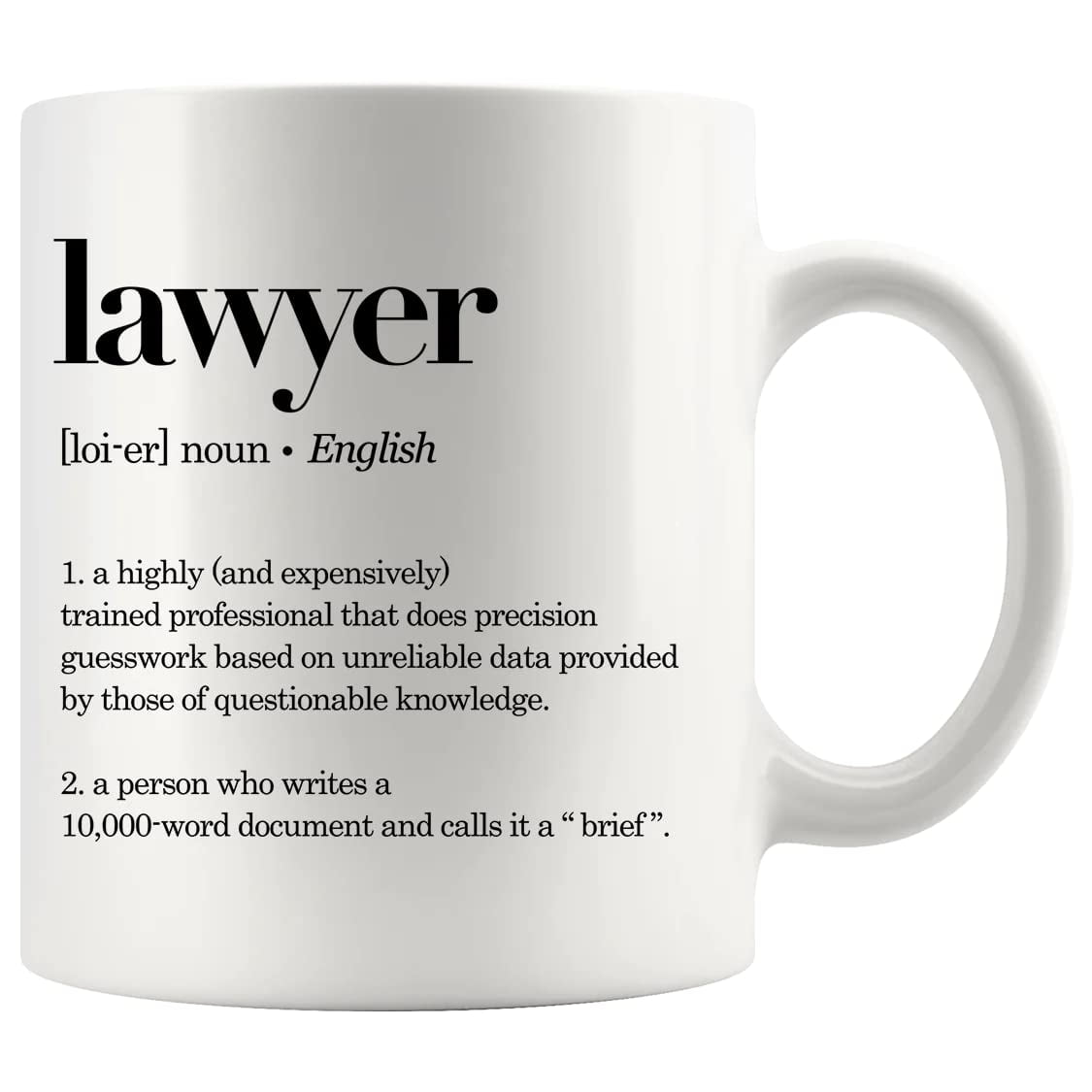 White Ceramic Lawyer Definition Mug 11oz