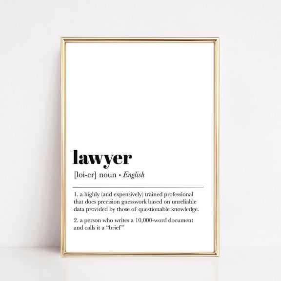 Lawyer Definition Print, Law Office Wall Art, Office Decor, Funny Lawyer Print, Gift Lawyer, Law School Graduation, Print UNFRAMED PAPER POSTER, Home Decor, Vintage Gift, Living Room Dercor