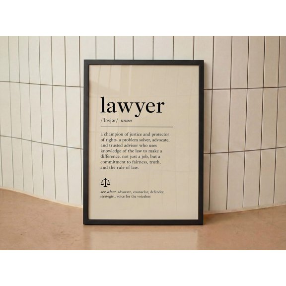 Lawyer Definition Wall Art Print, Unframed Paper Poster 8x10in