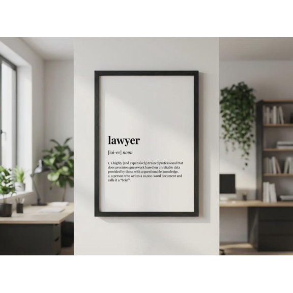 Lawyer Definition Wall Art Print, Unframed Paper Poster 8x10in