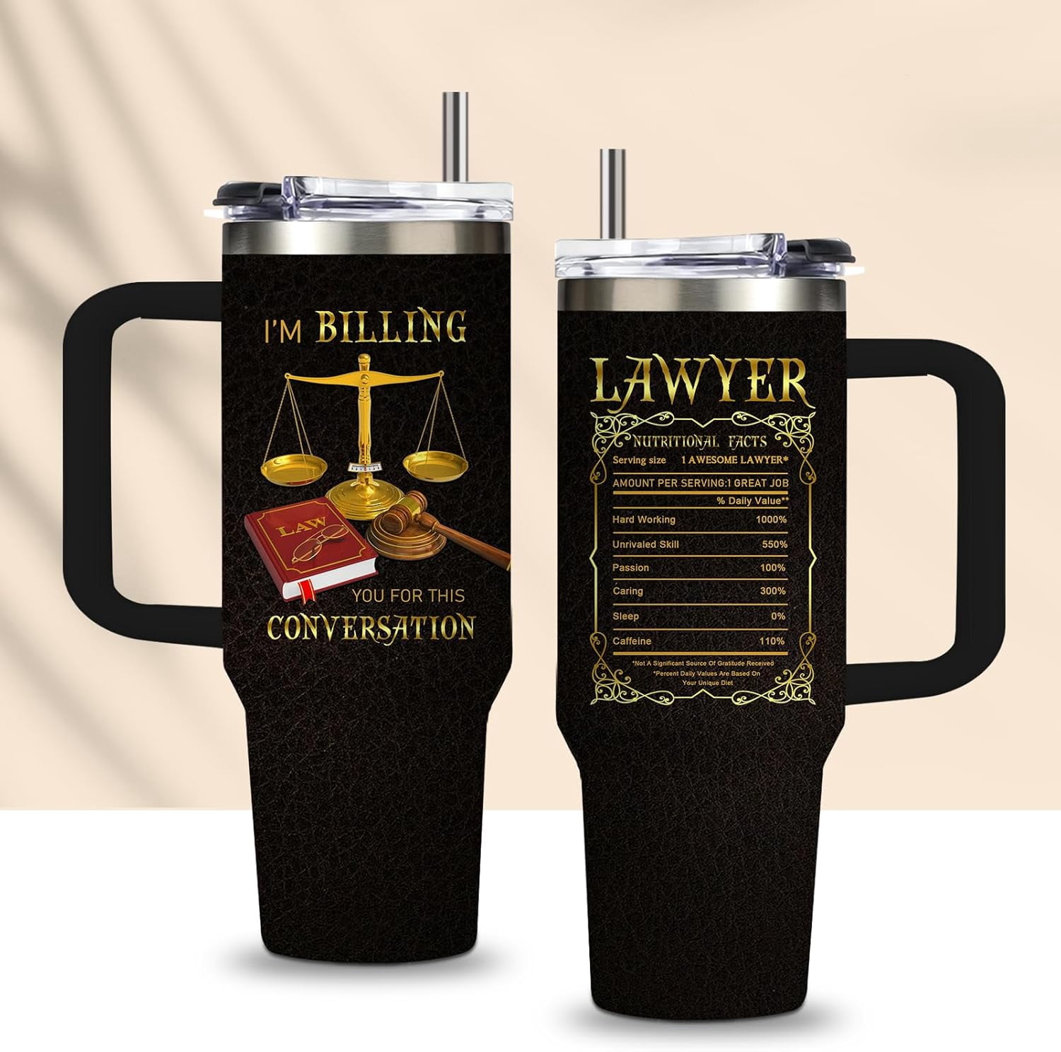 Lawyer Gifts for Men Women Insulated Stainless Steel 30oz Attorney Cup Tumbler with Lids and Straws Lawyers Student Coffee Mugs Gifts for Attorney Graduation Retirement Birthday Present