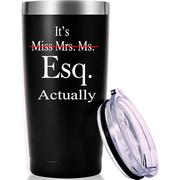 Lawyer Gifts Travel Tumbler.It''s Miss Mrs. Ms. Esq. Actually Mug.Law Student Attorney Advocate Lawyer Graduation School Gift for Men Women Friends Coworker(20oz Black)