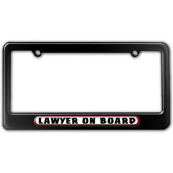 Lawyer On Board License Plate Frame