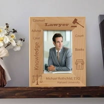 Lawyer Personalized Wooden Picture Frame 3 1/2" x 5" Brown (Vertical)