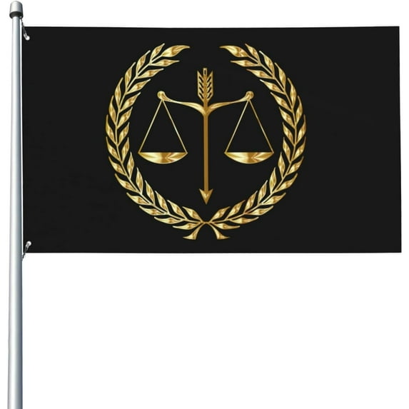 Lawyer Scales Of Justice Flag Vivid Colors Uv Fade Resistant Perfect For Outdoor Indoor Home Decor 3x5 Ft Single Sided Polyester Banner With Brass Grommets
