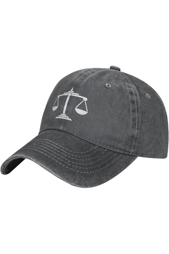 Lawyer Scales of Justice Art Denim Trucker Hat Baseball Cap for Men Or Women Cowboy Dad Black