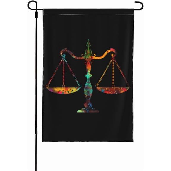 Lawyer Scales of Justice Art Garden Flag 12.5"x18",Double Sided Yard Lawn Flags for Outside Holiday Outdoor Decor