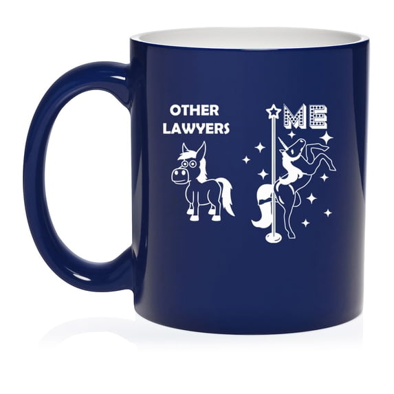 Lawyer Superstar Unicorn Funny Gift For Lawyer Ceramic Coffee Mug Tea Cup Gift for Her, Him, Friend, Coworker, Wife, Husband (11oz Blue)