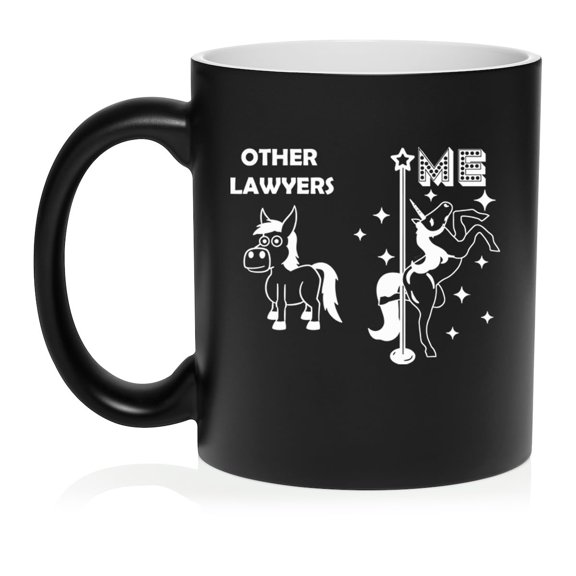 Lawyer Superstar Unicorn Funny Gift For Lawyer Ceramic Coffee Mug Tea Cup Gift for Her, Him, Friend, Coworker, Wife, Husband (11oz Matte Black)
