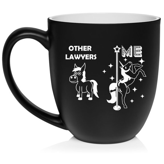 Lawyer Superstar Unicorn Funny Gift For Lawyer Ceramic Coffee Mug Tea Cup Gift for Her, Him, Friend, Coworker, Wife, Husband (16oz Matte Black)