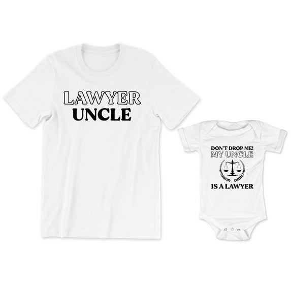 Lawyer Uncle Men's T-Shirt Funny Graphic Tee Don't Drop Me My Uncle is a Lawyer Baby Bodysuit