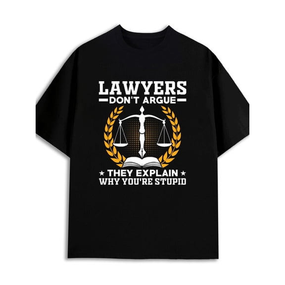 Lawyer's Wisdom Tee 180G 100% Cotton 180G 100% Cotton for men sale pack retro black Trendy Unisex Shirt Graphic tshirts Basic Unisex Shirt Short Sleeve tshirts new years gifts