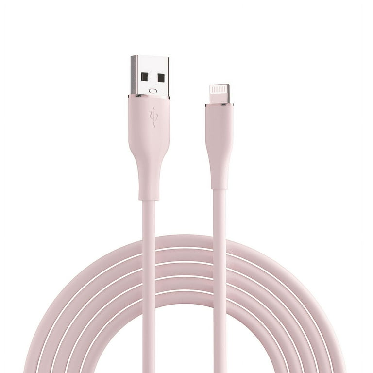 Lax Gadgets Apple MFi Lightning Cable Certified–10 Feet Light Pink