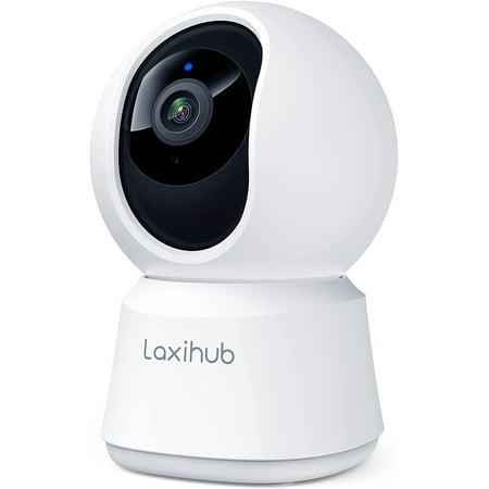 Laxihub 360° Pan/Tilt Security Camera, 1080P 2.4g WiFi Baby Monitor, Motion & Sound Detection, IR Night Vision, Two-Way Audio, Works with Alexa