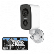 Laxihub Magnetic Base Wifi Camera 340° Pan Function 3MP High Resolution Outdoor Rechargeable Battery Color Night Vision with Spotlight
