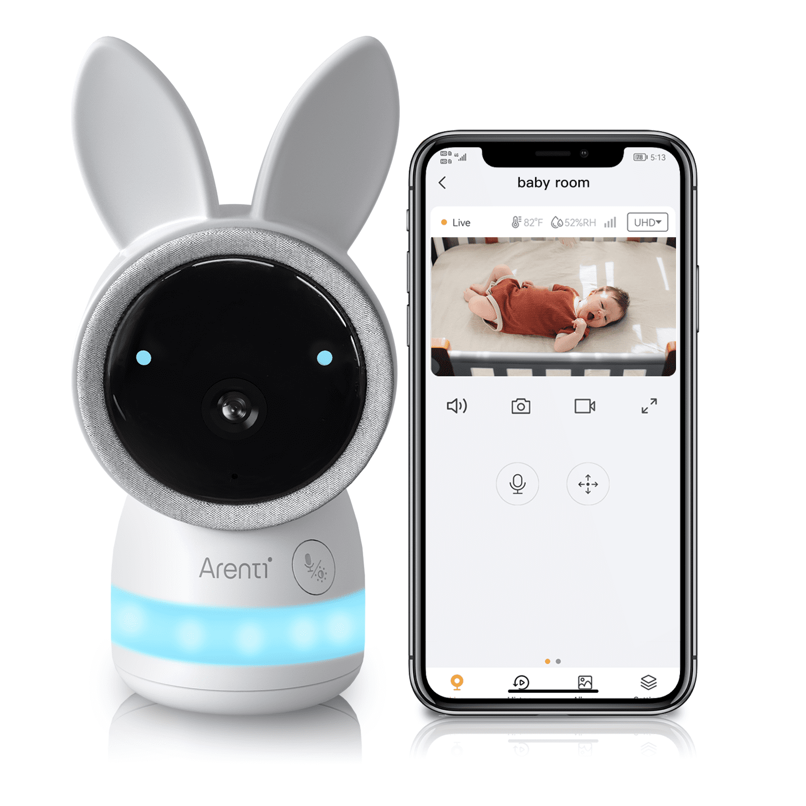 Laxihub P1-SD Indoor Home Security Camera with Night Vision, Compatible ...