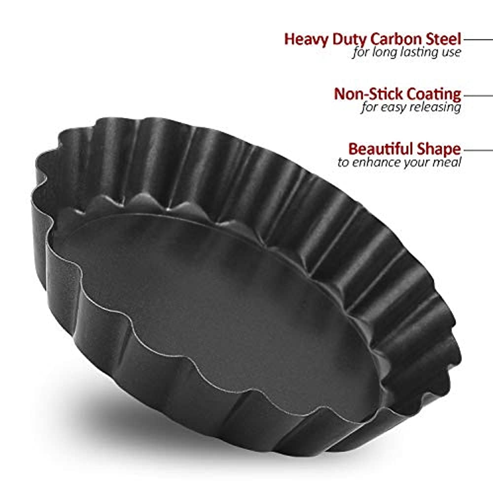 Vnray Mini Tart Pans with Removable Bottom 4 inch Set of 10, Non-stick  Round Quiche Pan Heavy Duty Carbon Steel for Mousse Cakes, Christmas  Dessert Baking with Silicone Scrubber - Yahoo Shopping