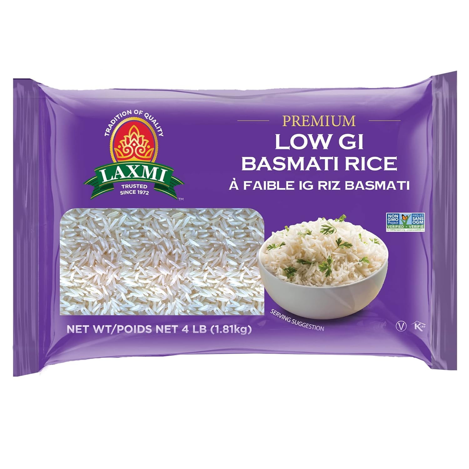 Laxmi Lower Glycemic Index Value Basmati Rice - 4lb (Ideal for
