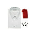 thumbnail image 1 of Lay-Down Collar Formal Tuxedo Shirt, Red Cummerbund, Bow-Tie, Cuff Links & Studs Set, 1 of 1