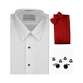 thumbnail image 1 of Lay-Down Collar Formal Tuxedo Shirt, Red Cummerbund, Bow-Tie, Cuff Links & Studs Set, 1 of 1