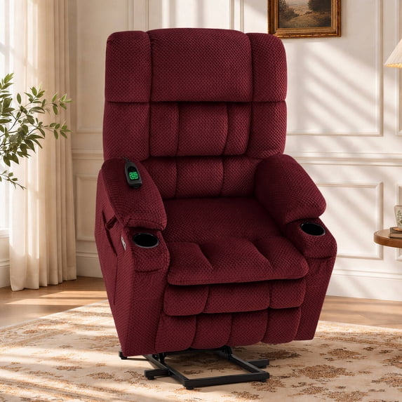 MCombo 22.4" Seat Width Lay Flat Dual Motor Power Recliner Lift Chair with Vibration and Heat, Infinite Position