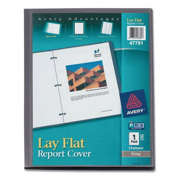 "Lay Flat View Report Cover, Flexible Fastener, 0.5"" Capacity, 8.5 X 11, Clear/gray | Bundle of 2 Each"