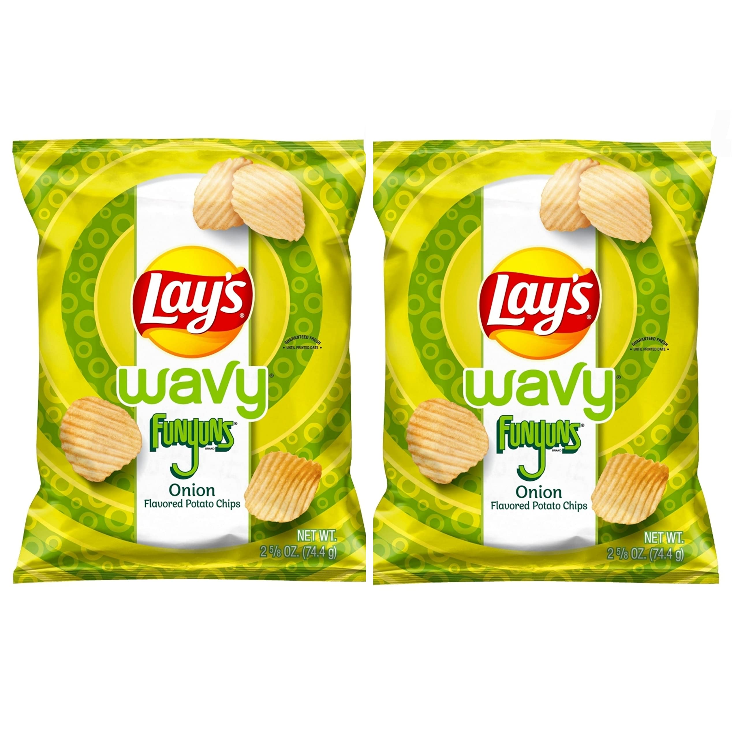 Lay,S Wavy Funyuns Onion Flavored Potato Chips, 2.625Oz (2Pack