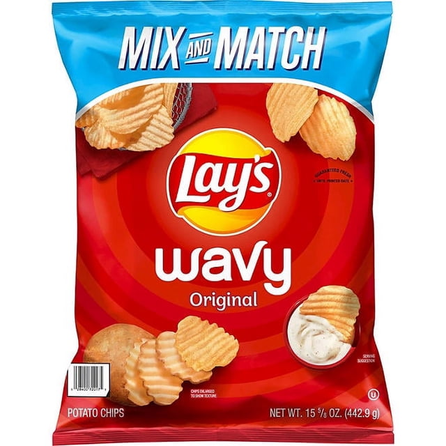 Lay S Wavy Ranch Wavy Lay's potato chips original 15 5/8 OZ - Walmart.com