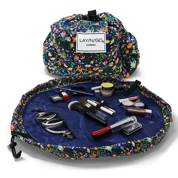Lay-n-Go COSMO (20") Butterfly Drawstring Cosmetic Makeup Bag, Toiletry Organizer, Travel, Birthday, Bridesmaid's Gift