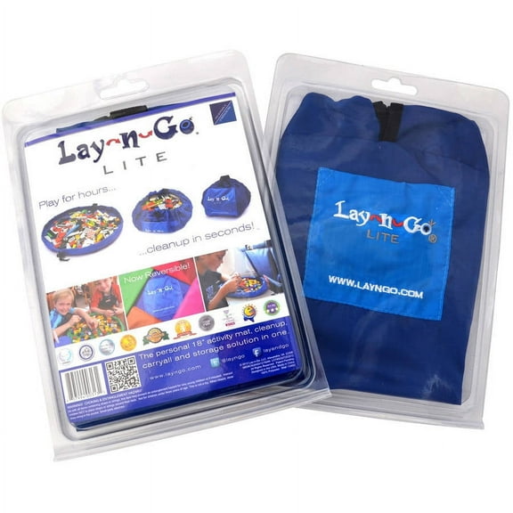 Lay-n-Go LITE (18") : Blue Personal Activity Play Mat, Toy Storage Bag, , Art Supplies, Back to School